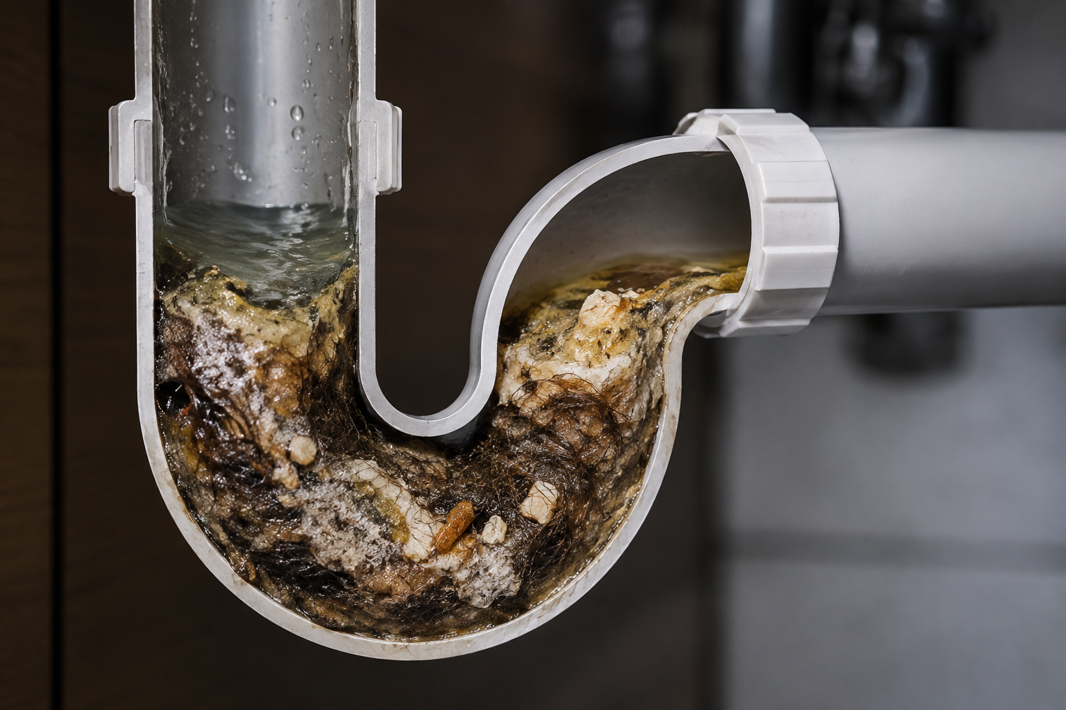 Clogged drain pipe